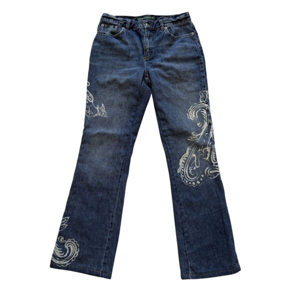 Lauren Jean Company Ralph Lauren Denim - Lauren Jean Company Ralph Lauren Womans Boot Cut Jeans Design Sz 2 Pre Owned